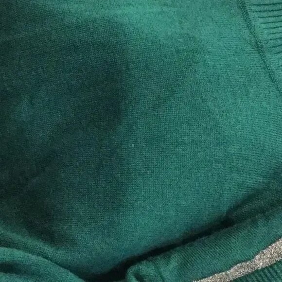 Marc Aurel green turtle neck silver shoulder design sweater size EU42 - Picture 4 of 5